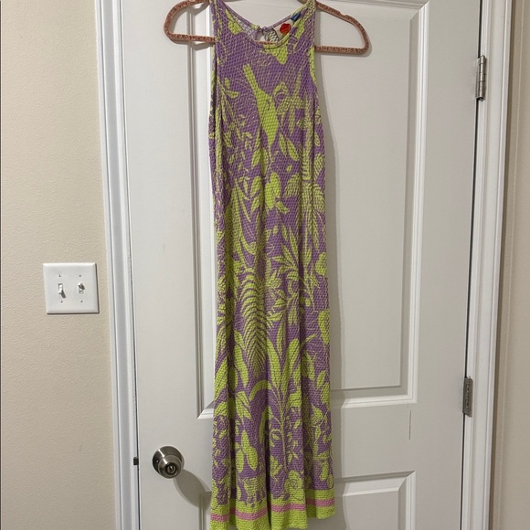 FARM Rio Purple and Green Midi Dress - Picture 1 of 6